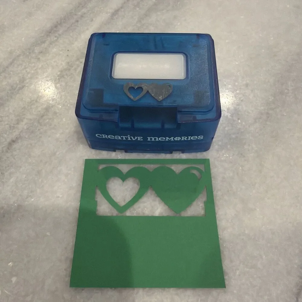 Creative Memories Double Heart Chain Border Maker Cartridge Punch Retired Rare